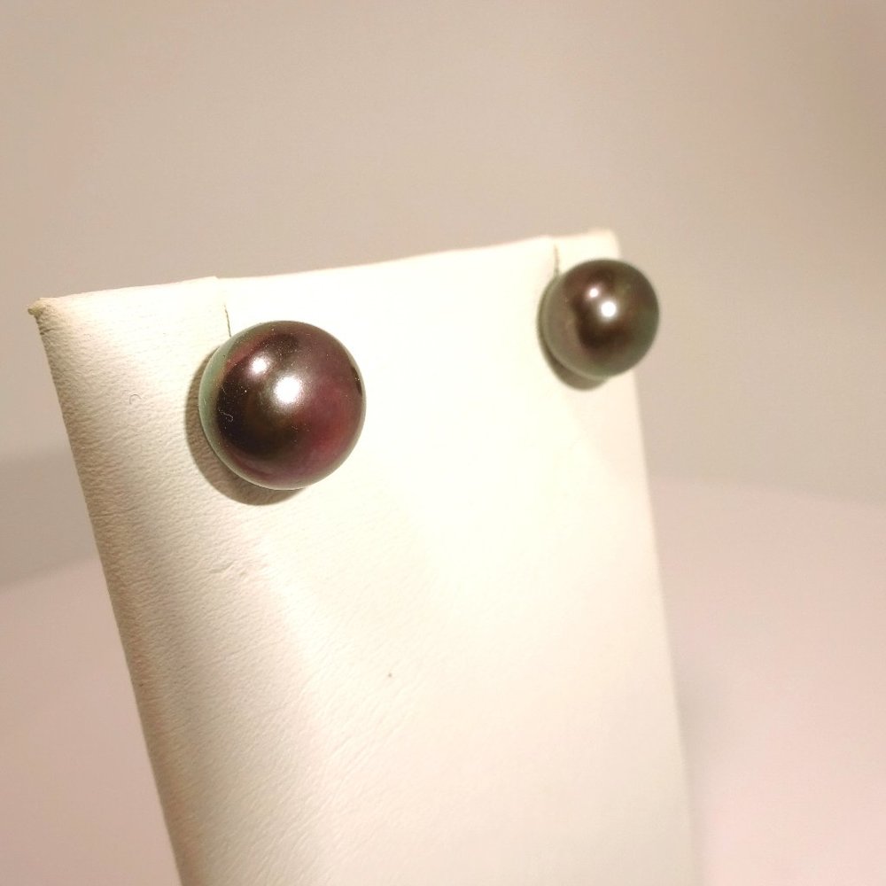 Pearl Earrings, Unique Brown Fresh Water Pearls